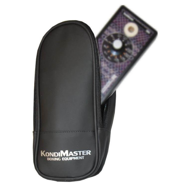 Schwarze Tragetasche für handgehaltene Intervalltimer von KondiMaster, idealer Schutz und Transport.