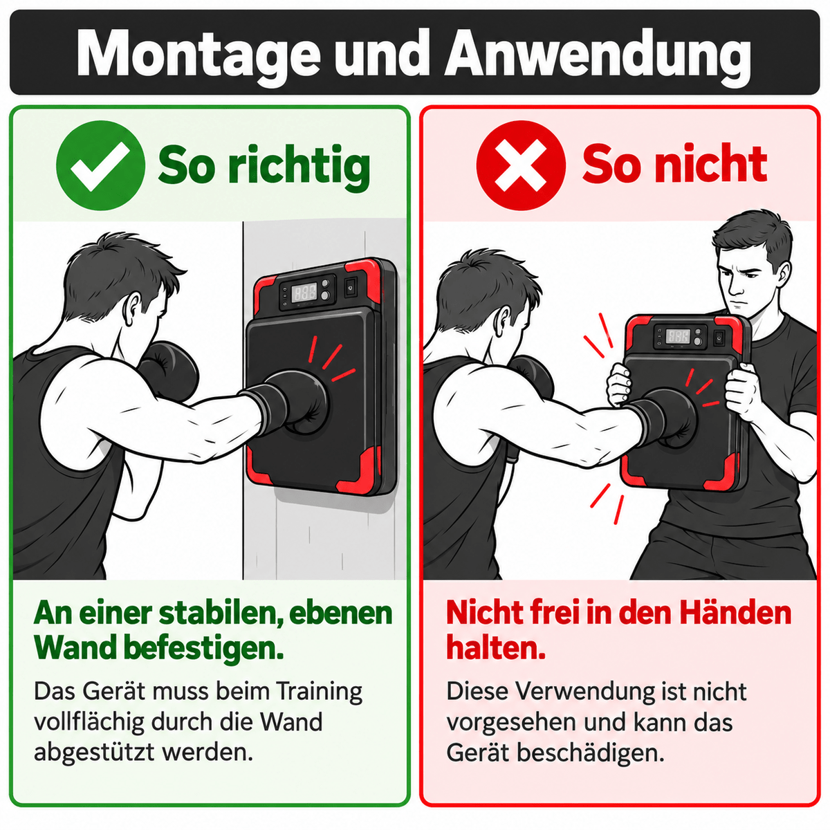 Box-Schlagmesser HIT 03 | Boxmaschine - KondiMaster | Intervall Timer & Sportzubehör