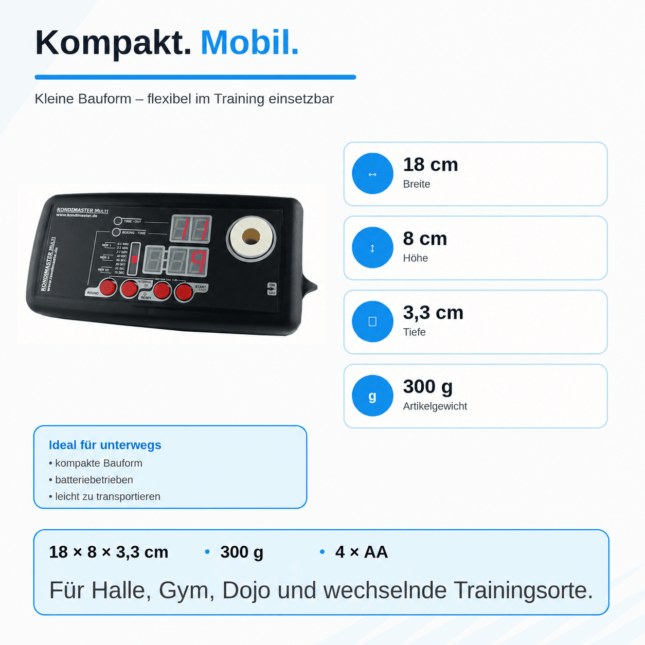 KondiMaster MULTI | Sporttimer mit programmierbaren Zeiten - KondiMaster | Intervall Timer & Sportzubehör