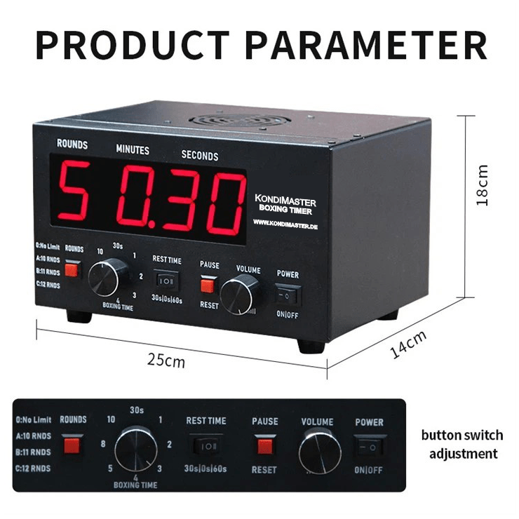KondiMaster RC73, Boxing Timer für Boxen & Kampfsport - kondimaster.de | Zeit für dein Workout
