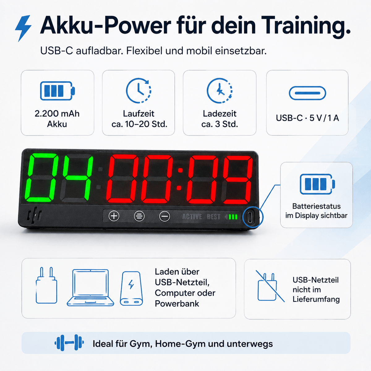 Mini Magnet Timer MAG2 | Magnet Timer digital fürs Training - KondiMaster | Intervall Timer & Sportzubehör