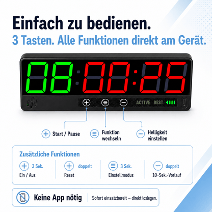Mini Magnet Timer MAG2 | Magnet Timer digital fürs Training - KondiMaster | Intervall Timer & Sportzubehör